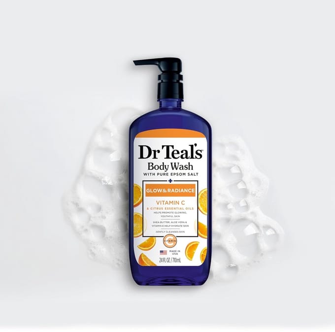 Dr. Teal's, Body Wash With Pure Epsom Salt, Glow & Radiance, (710 ml)
