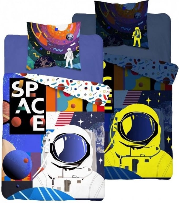 Dekbedovertrek - Glow in the Dark - Space - Katoen - 140x200 cm - 1st. 70x80 cm - Kussensloop