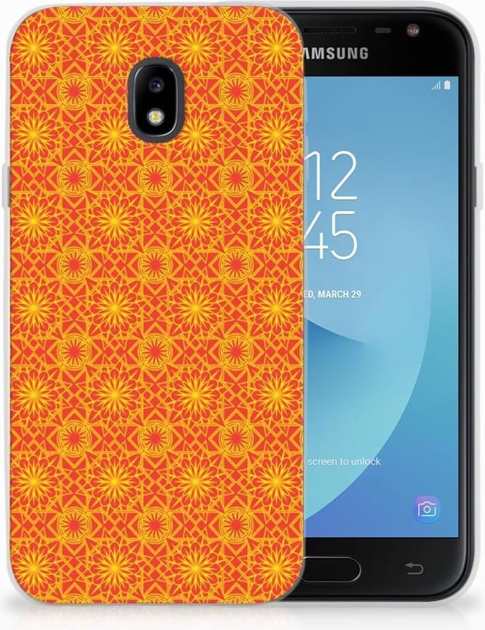 Samsung Galaxy J3 2017 TPU bumper Batik Oranje