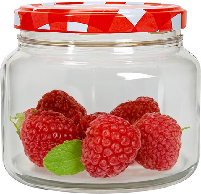 Hega Hogar Weckpot/voorraadpot Classico - 600 ml - kunststof - draaideksel - rood - D10 x H9 cm