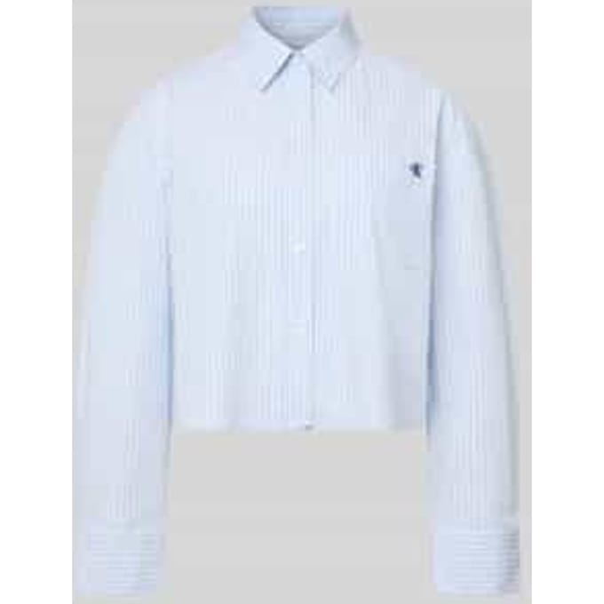 Cropped blouse met borstzak en label-stitching