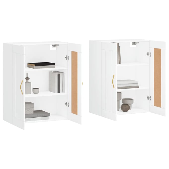vidaXL - Hangkasten - 2 - st - bewerkt - hout - wit