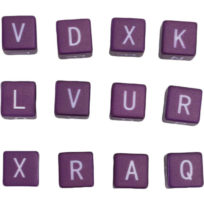 Ensemble de 12 dés à lettres anglaises Éducatif Jeu stratégique rapide Dés mélangés Jeu de mots gray