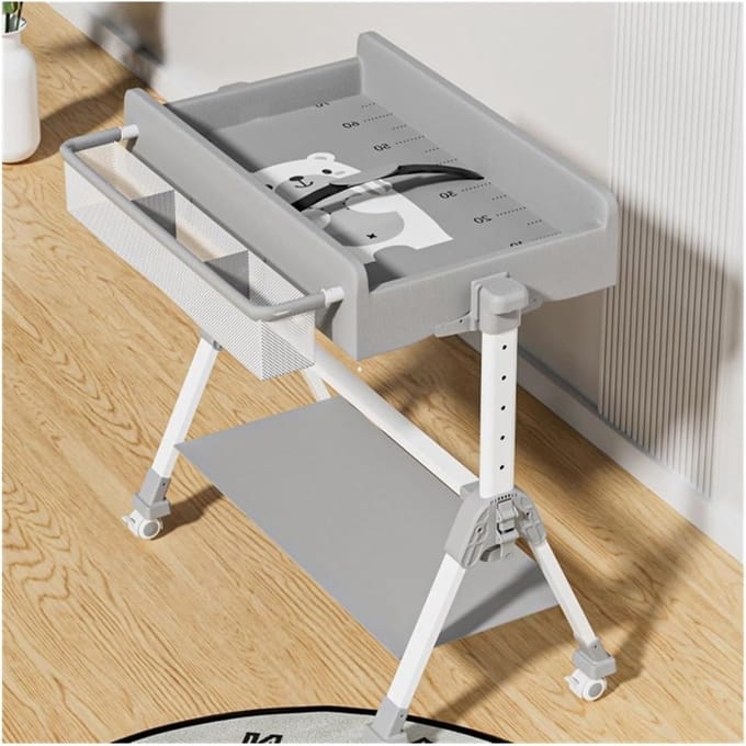Draagbare Verschoontafel - Baby Commode - Baby Verzorging - Afneembaar Ontwerp - Compact Formaat - Grijs