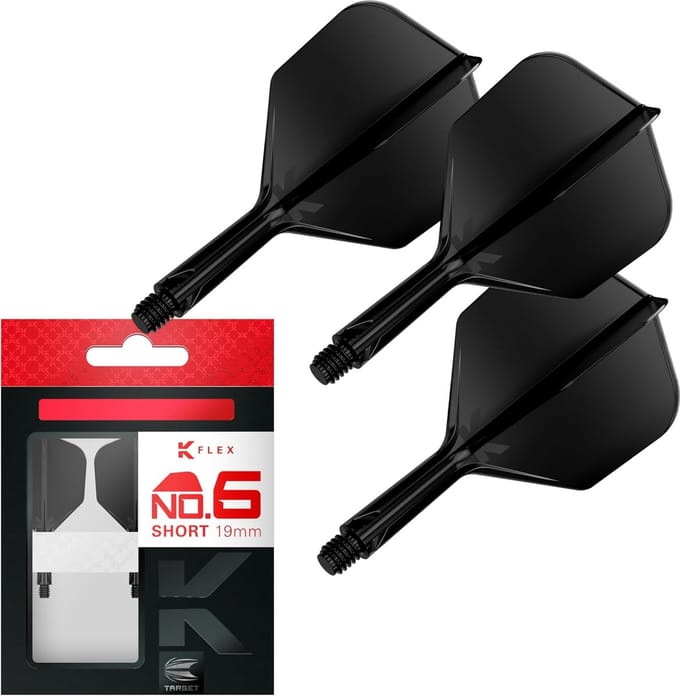 Target K-Flex Black NO6 - Dart Flights - Short