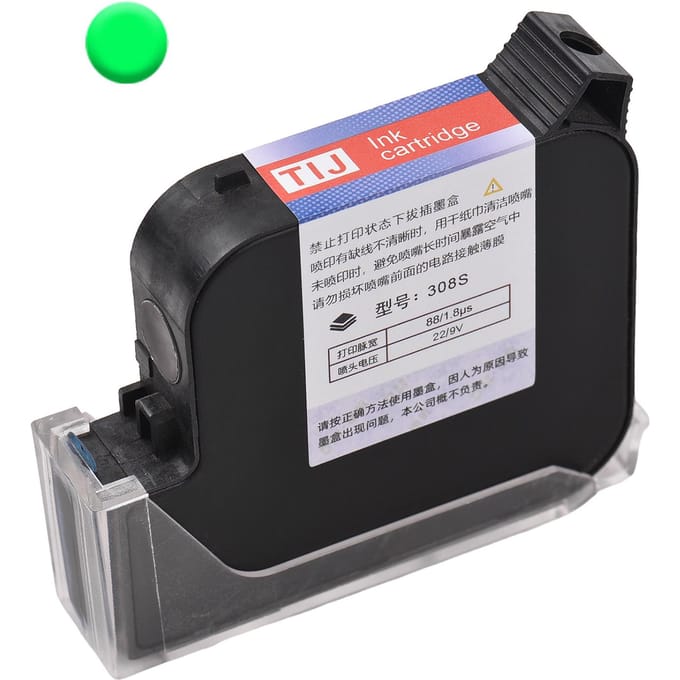 308S Inktpatroon Vervanging Sneldrogend 45ml voor M20 T50 Handheld Inkjetprinter(Zwart) groen