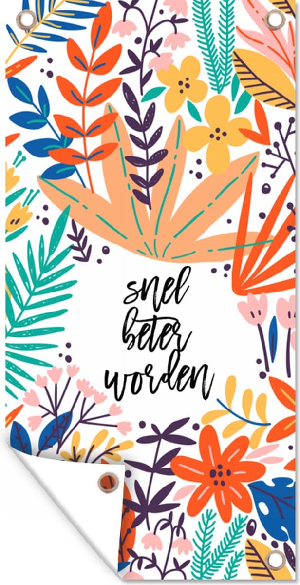 Schuttingposter Beterschap - Spreuken - Plant - 100x200 cm - Tuindoek