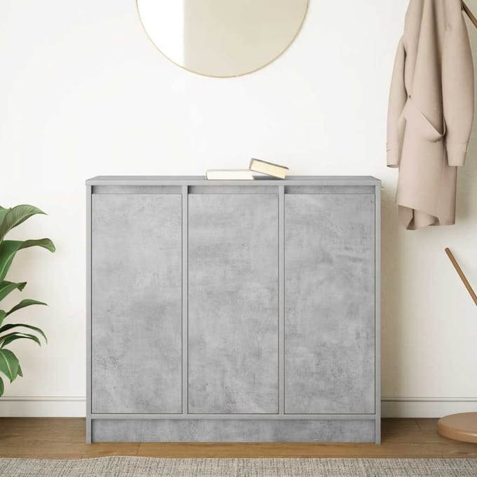 vidaXL - Dressoir - 85x34x76 - cm - bewerkt - hout - betongrijs
