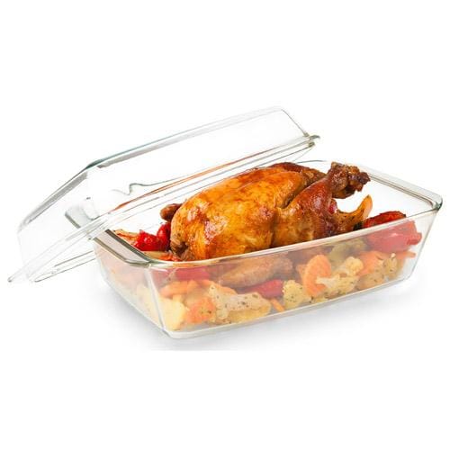 Plat à four en verre avec couvercle 3,5 L
