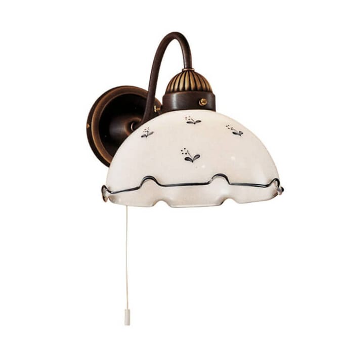 austrolux Rustieke wandlamp Nonna, wit-blauw