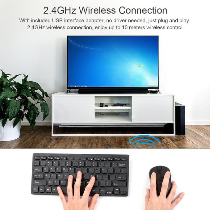 KM901 clavier souris Combo 2.4G sans fil 78 touches Mini clavier et souris ensemble Portable bureau Combo noir
