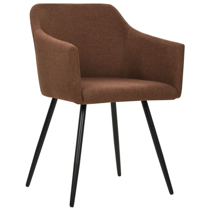 vidaXL Eetkamerstoelen 4 st stof bruin