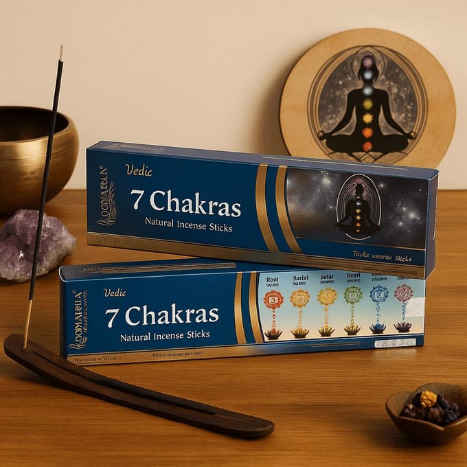 Bâtonnets d'Encens 7 Chakras Védiques 12 Bâtonnets