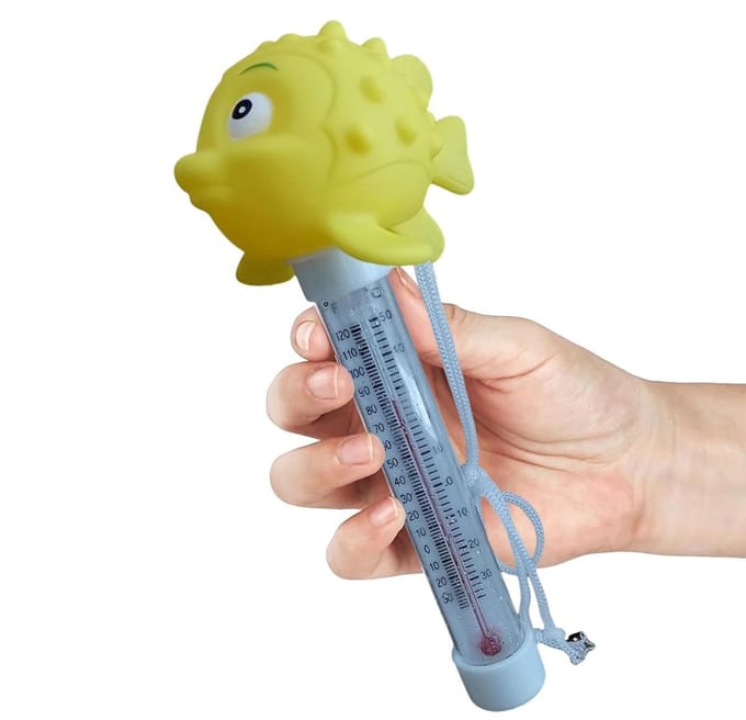 Zwembad Thermometer - Water Temperatuurmeter - Waterkwaliteit Meten - Hoge Contrast Afleesbaarheid - 21.8 Centimeter - Vis Design