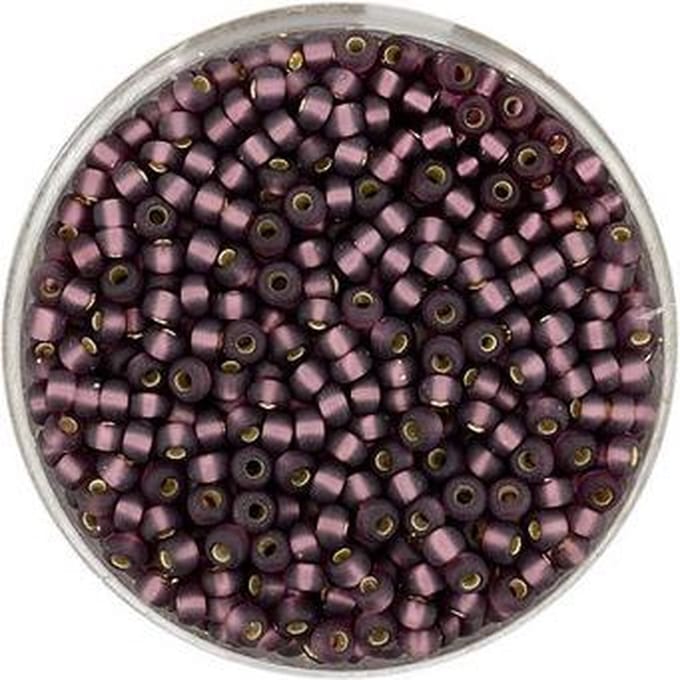 9559-4 Rocailles amethyst mat zilverkern 2.6mm