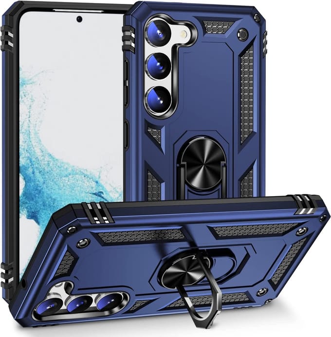Samsung Galaxy S23 hoesje met Ringhouder - shockproof case - Blauw