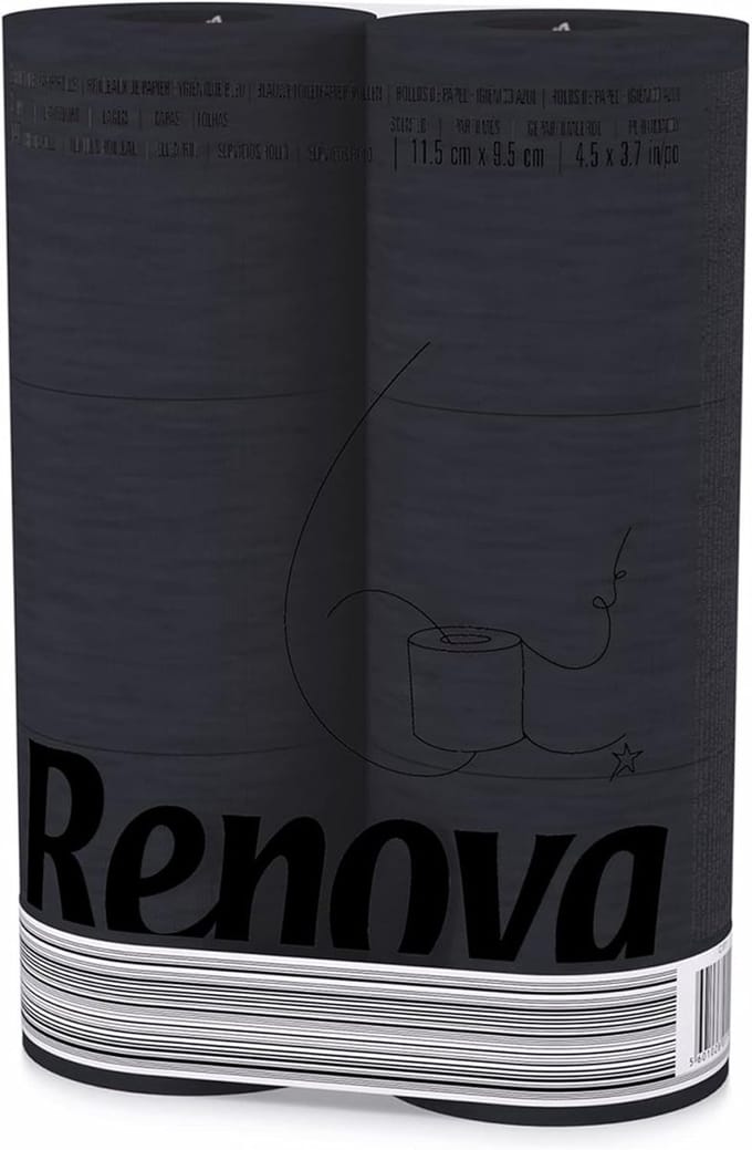 Toiletpapier 3-laags Zwart - 12 Rollen (2 pakketten)