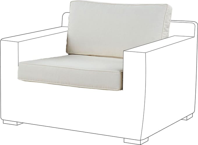 ARDEA - Tuinkussenhoezen set fauteuil - Wit - Polyester