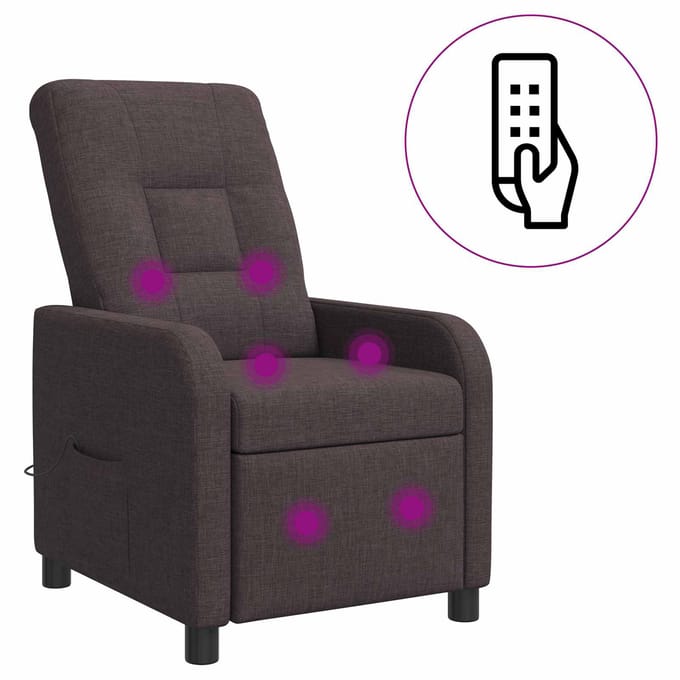 vidaXL - Massage - Relaxstoel - Donkerbruin - Stof