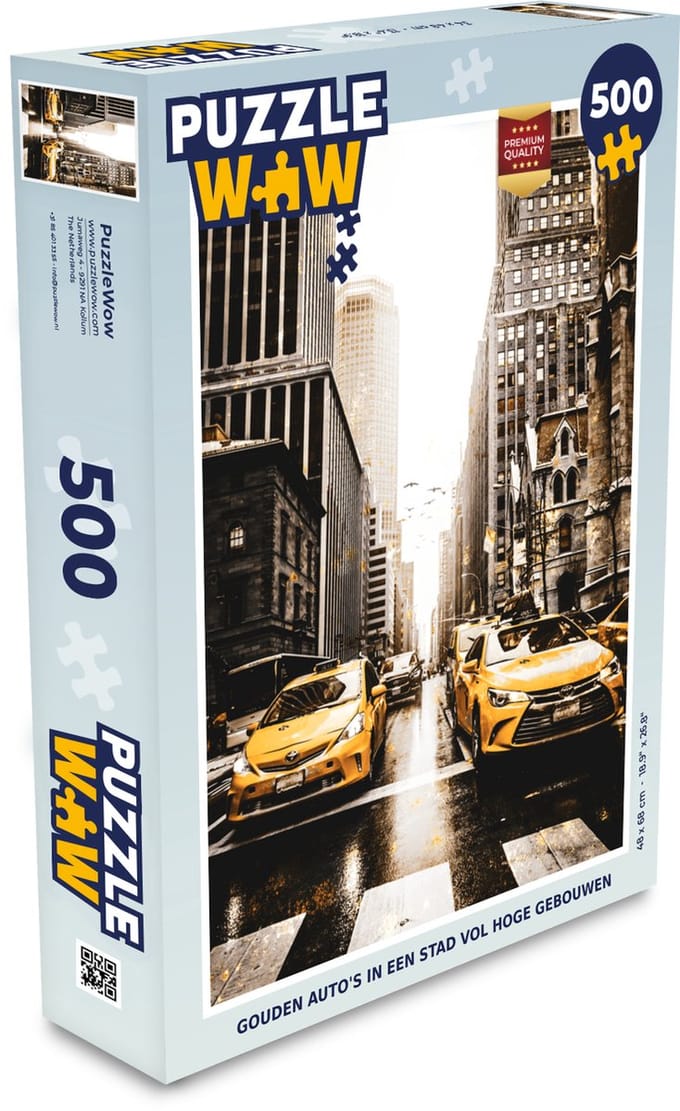 Puzzel Goud - Taxi's - New York - Legpuzzel - Puzzel 500 stukjes