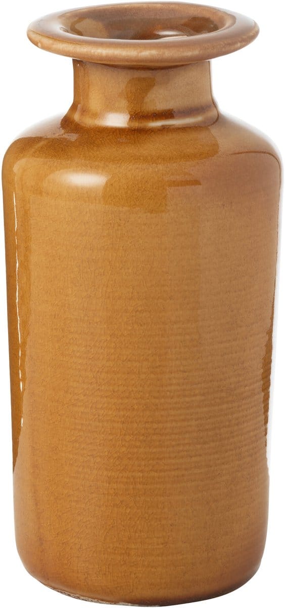 J-Line vaas Nova - porselein - mosterd - large - Ø 12 cm