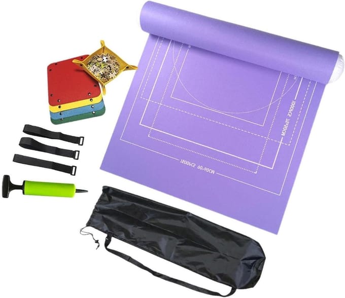 Puzzelmat - Puzzelbord - Puzzels Opbergen - Inclusief Sorteerbakjes - Tot 2000 Stukjes - Violet
