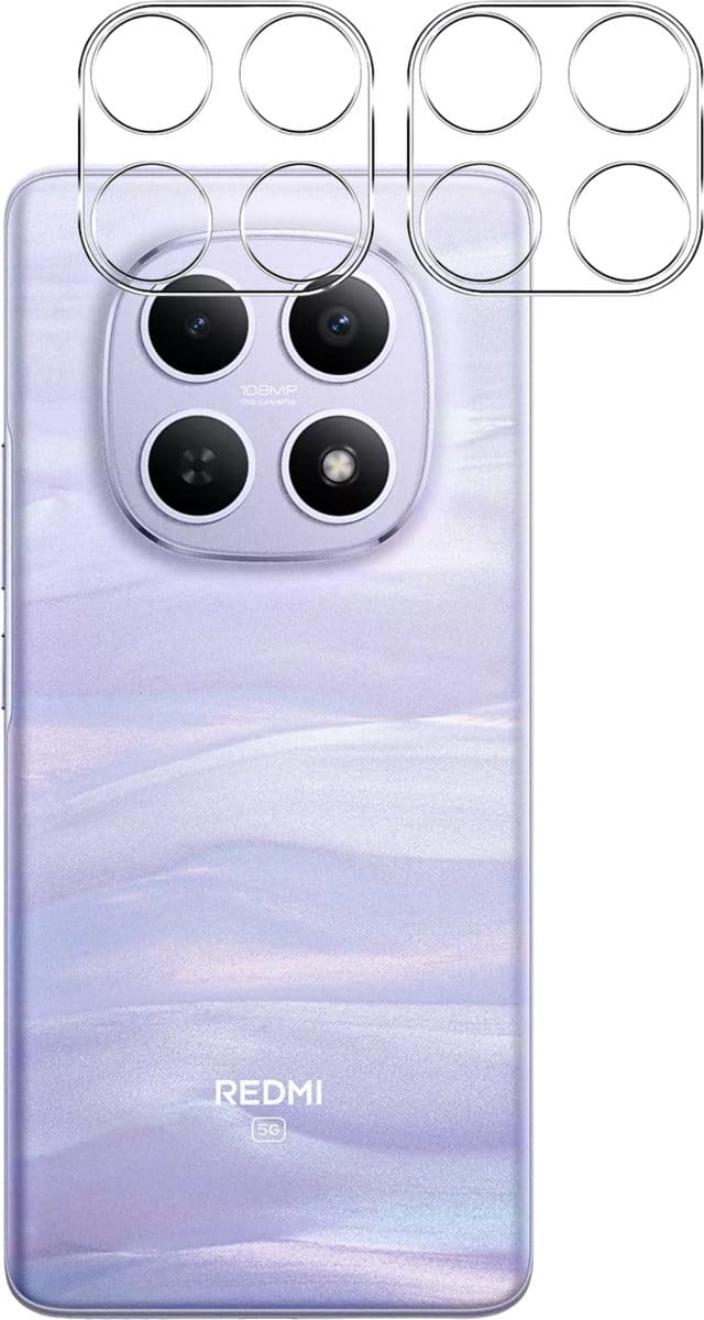 Camera Protector geschikt voor Xiaomi Redmi Note 15 5G - 2 stuks van glas Transparante glazen