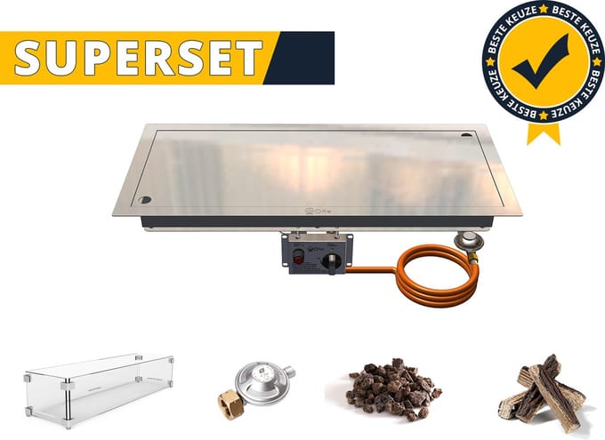 Gofire SUPERSET inbouwbrander rechthoek 79 x 36 | Flexibel
