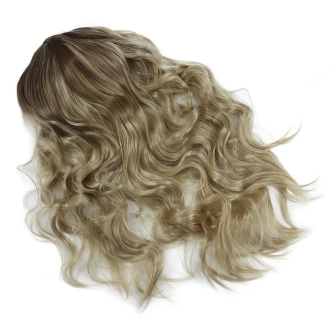 Damespruik Lang Blond Krullend Golvend Synthetisch Haar Hittebestendig Feest Cosplay Pruik beige