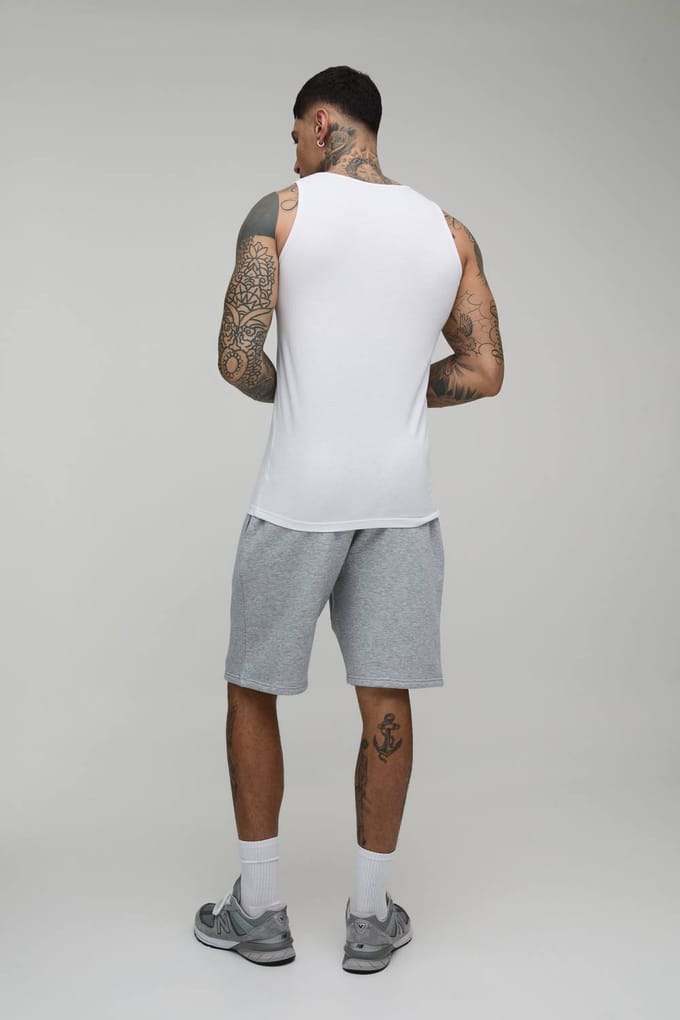 Tall Essential Muscle Fit Vest | White | Size Small