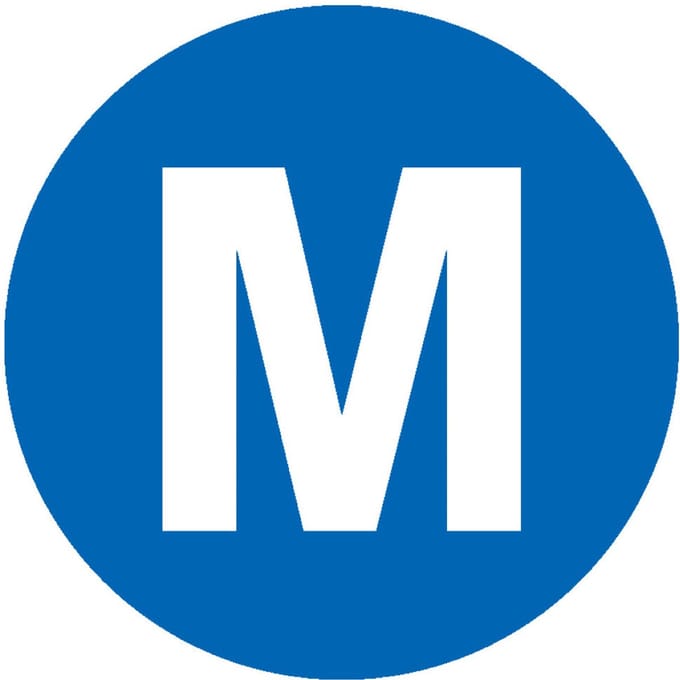 Middengeleider sticker, vel, blauw wit 12,5 mm - 20 per vel