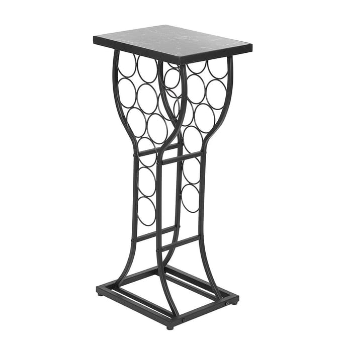 Meubels Metaal met Marmeren Afwerking Tafelblad met Wijnopslag Organizer Rek Houder Display wit