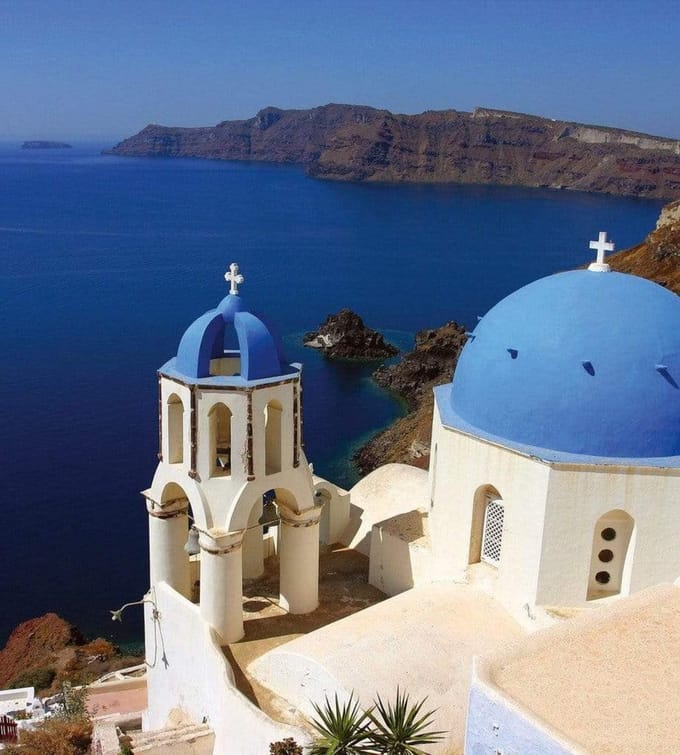 Fotobehang - Santorini 225x250cm - Vliesbehang