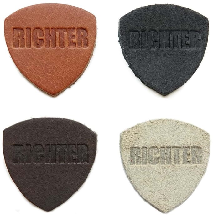Richter 1719 Leather Pick Set Plectrums diverse kleuren (4 stuks)
