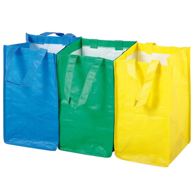 Meva - Sorteerbak - 3 Kleuren - 21L - Stevig en Makkelijk te Reinigen