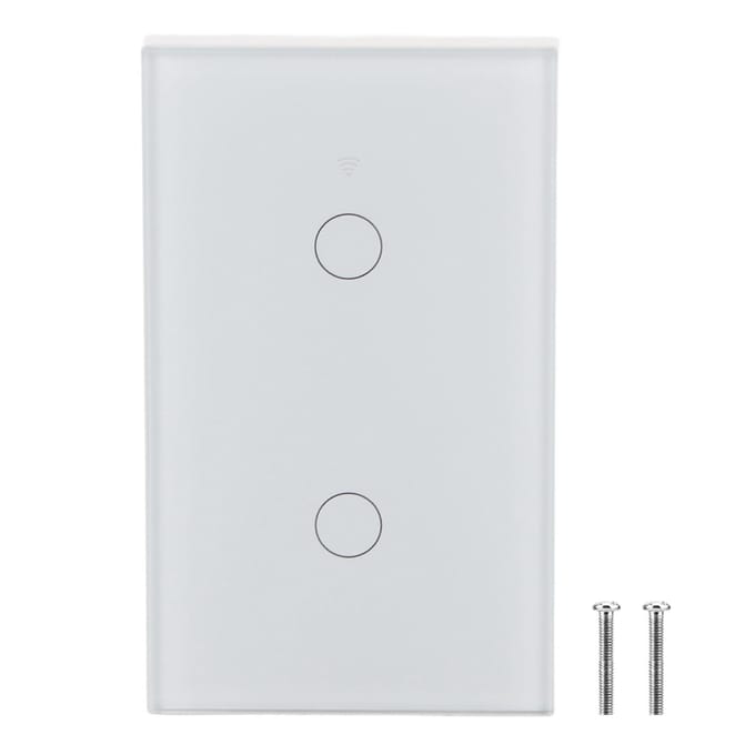 Interrupteur à écran tactile WiFi Single Circle pour Alexa Google 2 ?Chemin AC  (blanc ) blanc