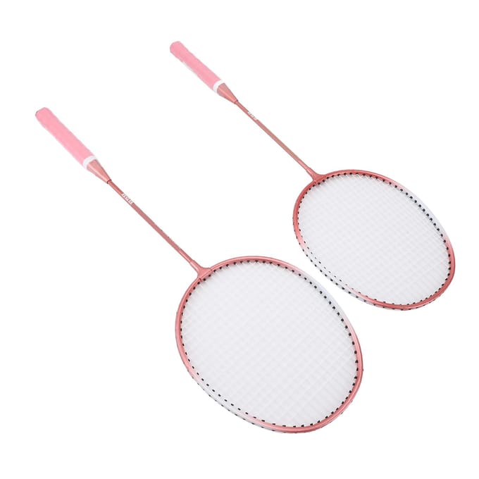 Badminton Set Professionele IJzerlegering Badmintonracket met 3 Shuttlecocks Draagtas voor Beginner Kind Volwassene Roze