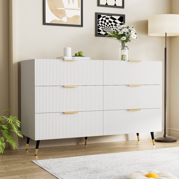 STILVORA Dressoirs 79x39.5x80 cm - Opbergkast Met Laden - Elegant En Functioneel - Hout - Wit