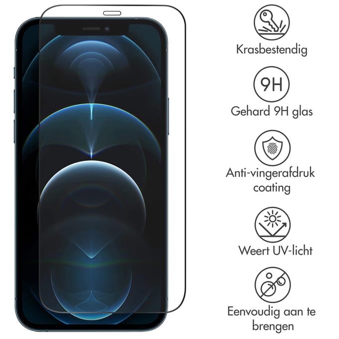 Accezz Screen Protector - Geschikt voor Apple iPhone 12 Pro Max - Gehard Glass Full Cover