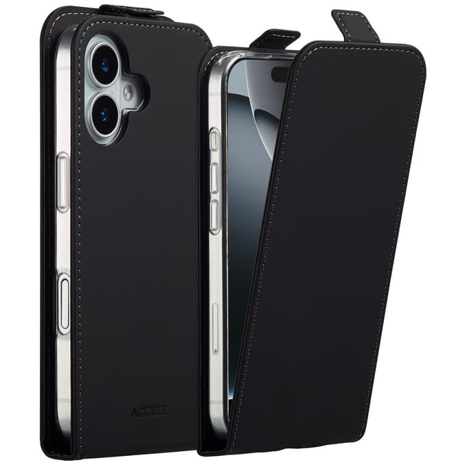 Accezz Hoesje - Geschikt voor Apple iPhone 17 - Flipcase - Zwart