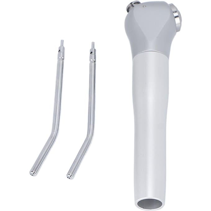 3-weg Lucht Water Spray Spuit Handstuk met 2 Mondstukken Tips Slangen Aluminiumlegering voor Tandheelkunde white
