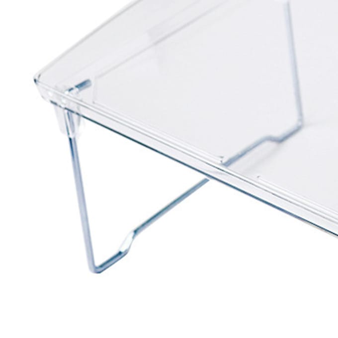 Étagère de rangement de bureau empilable, pliable, transparente, pour comptoir de cuisine et salle de bain white