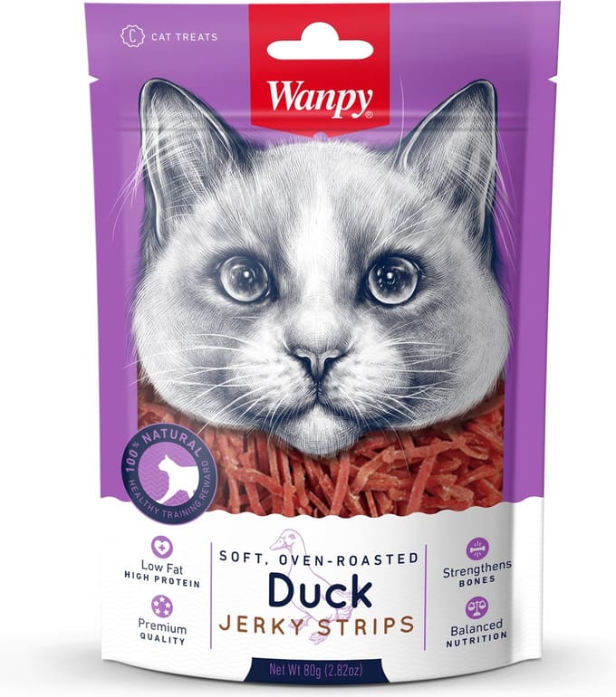 Soft Duck Jerky Strips for Cat