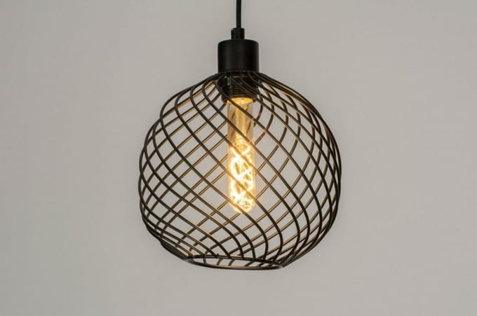 Lumidora Hanglamp 73251 - CELESTE1 - E27 - Zwart - Metaal - ⌀ 21 cm