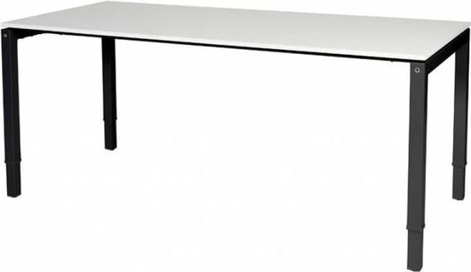 Verstelbaar bureau - Slinger 200x80 wit - zwart frame