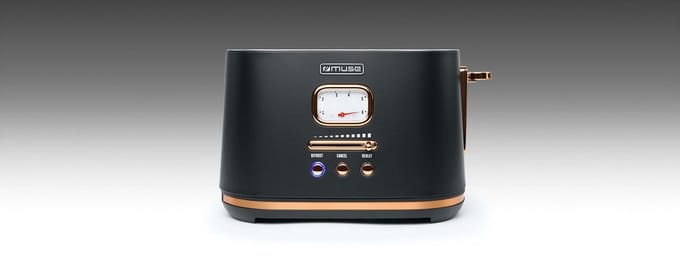 MS-130BC - Muse broodrooster, 1.000 W, zwart/messing
