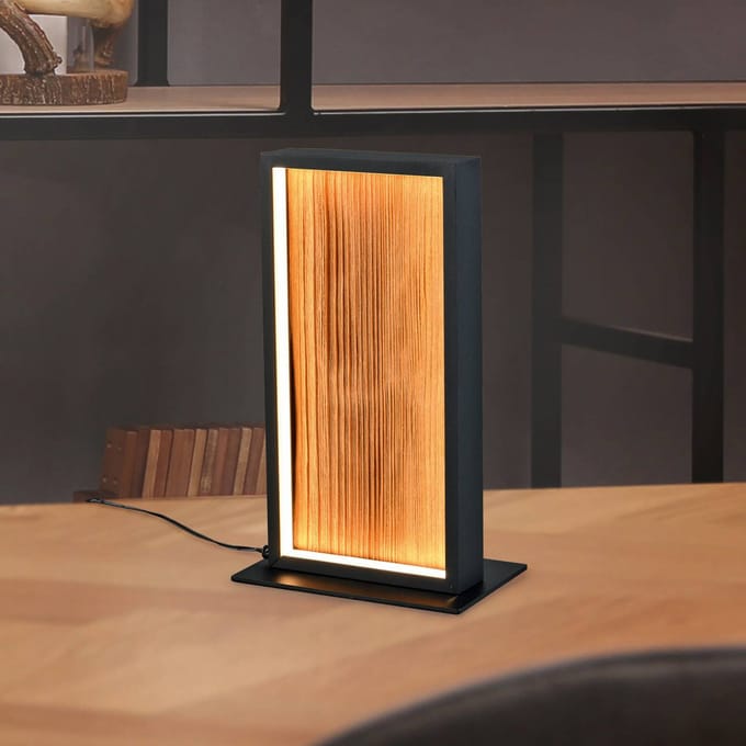 Trio Lighting LED tafellamp Kalea, hoogte 30 cm, houtkleurig, hout