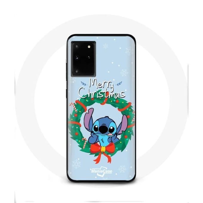 Coque pour Samsung Galaxy S11 Plus Stitch neige joyeux Noël bleu