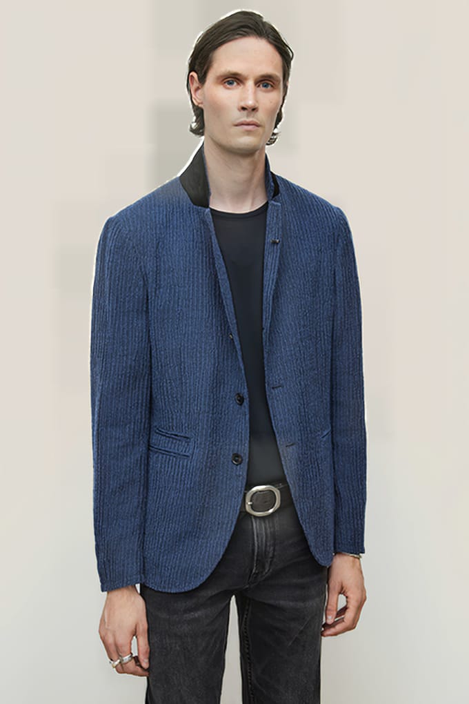 John Varvatos Slim Fit Notch Lapel Jacket W/ Hook And Cadet Blue Größe: 44 | Blazer Outlet | Herren | Blau