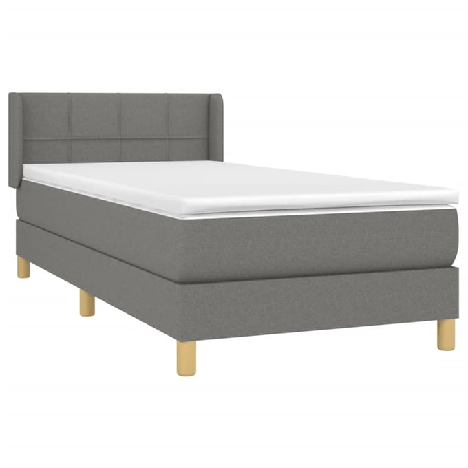 vidaXL - Boxspring - met - matras - stof - donkergrijs - 100x200 - cm
